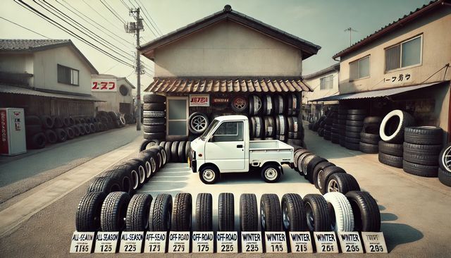 軽トラに装着できるスタッドレスタイヤのサイズ