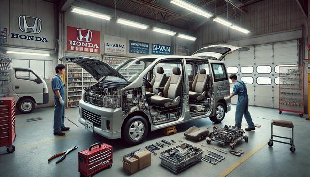 N-VANで助手席交換と車検