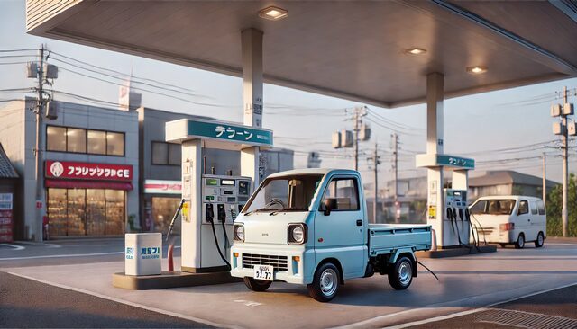 軽トラで給油口