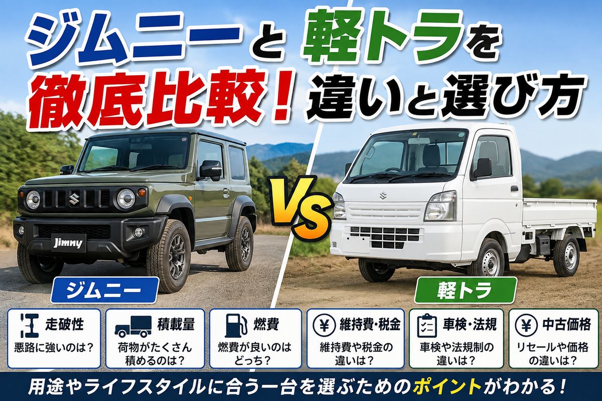 ジムニーと軽トラを徹底比較