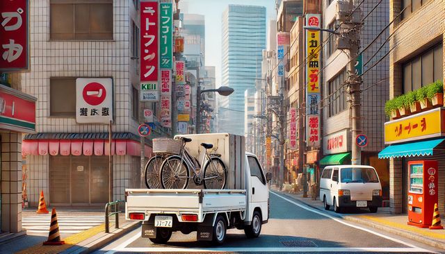 軽トラに自転車