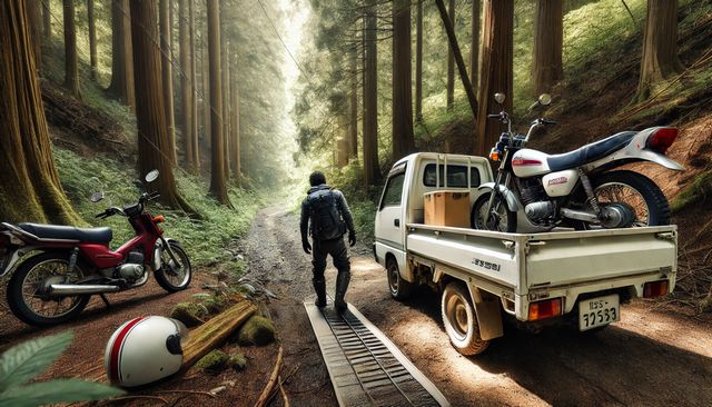 軽トラにバイクを固定する方法